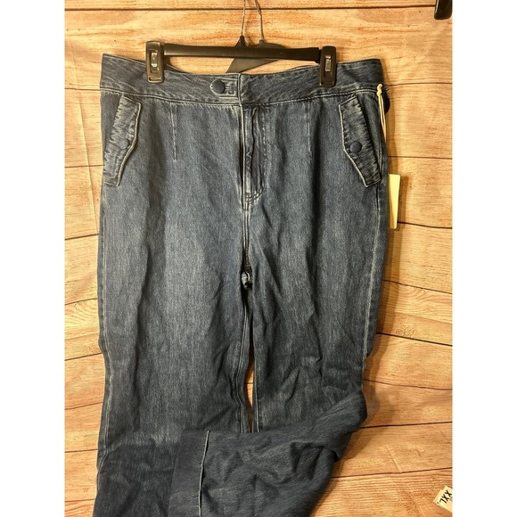 Kancan hi rise, wide leg, ladies blue jeans - Picture 1 of 6